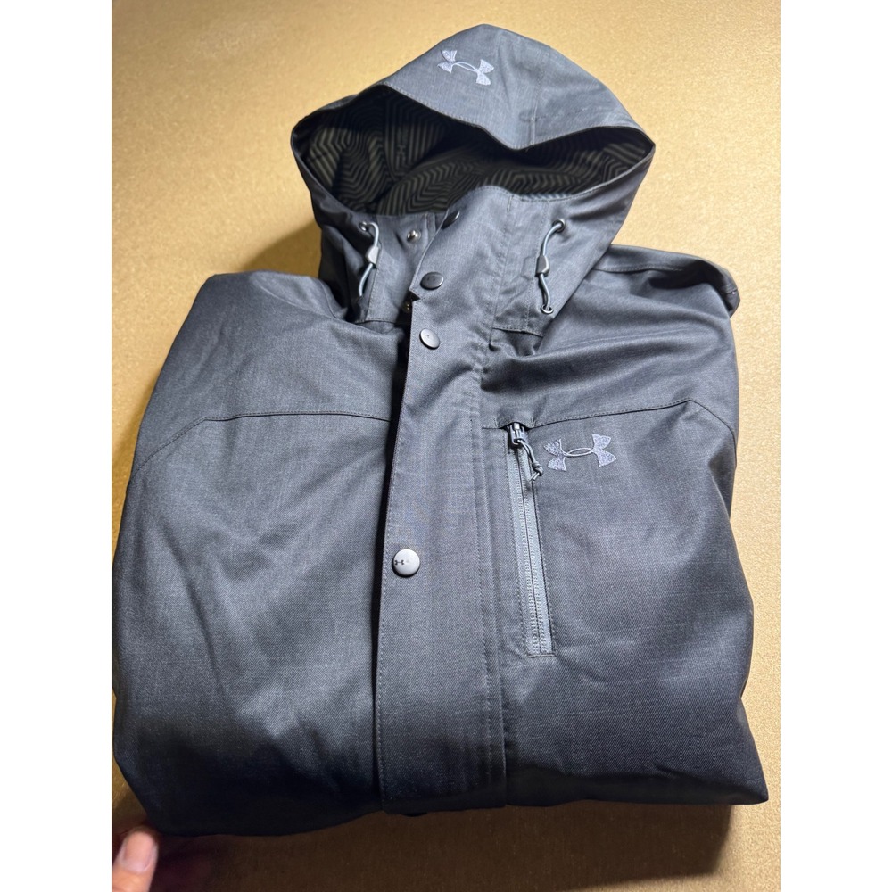 Under Armour ColdGear Infrared Storm Jacket Mens Medium Gray Hooded Coat